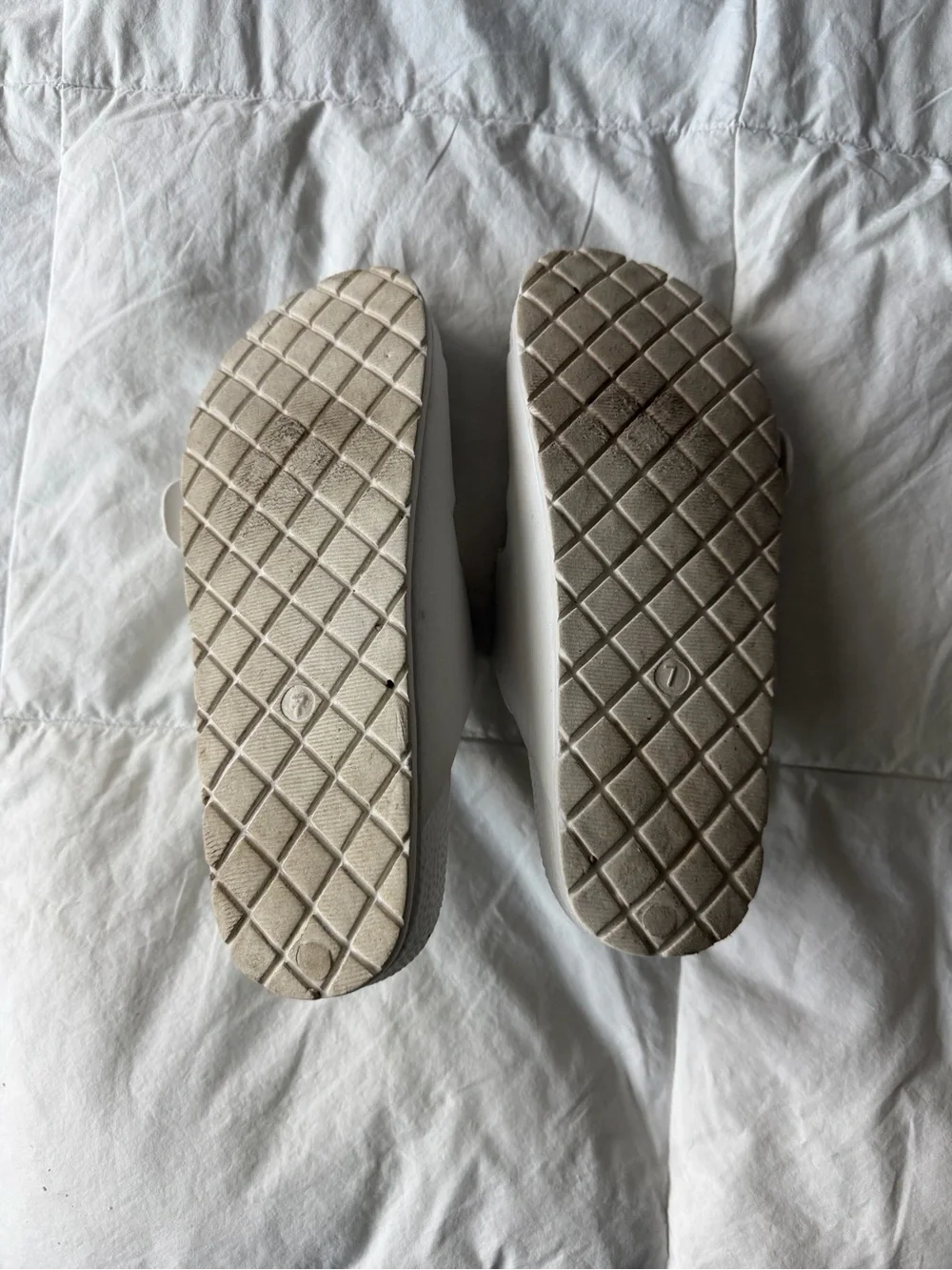 White Double-Strap Slide Sandals